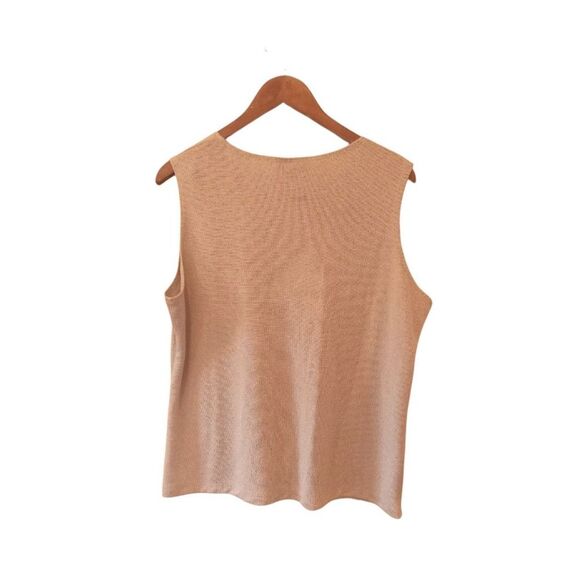 Notations Sleeveless Blouse Women’s Medium Beige Knit Casual Softcore Retro - Picture 5 of 7